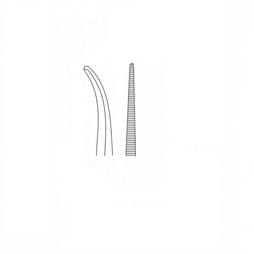 Dandy Haemostatic Forcep Laterally Curved - 1 x 2 Teeth